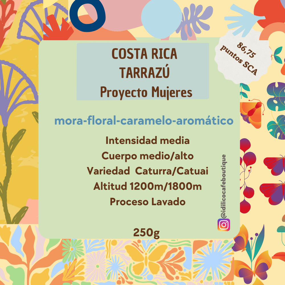 Café de Costa Rica 250Grs. Región Tarrazú Finca Proyecto Mujeres Costa Rica Tarrazú